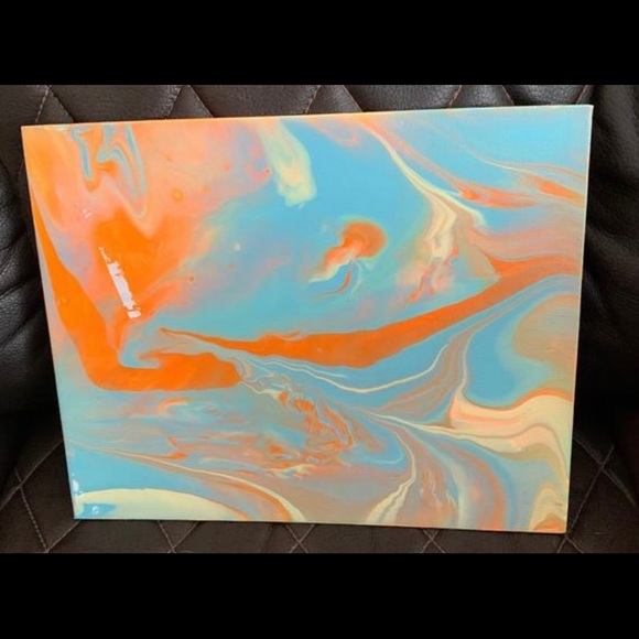 unique 10”x8”x10” abstract canvas board painting - Picture 3 of 4